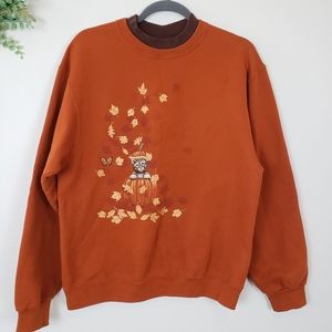 Vintage fall autumn cat sweater sweatshirt